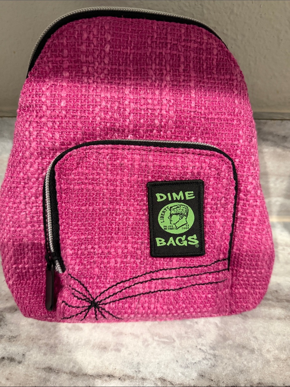 Dime Bags Pink Tweed Mini Backpack